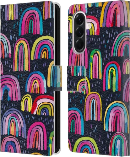 Vista 265 de Head Case Designs Officially Licensed Ninola Brushstrokes Black Summer Patterns Leather Wallet Case Compatible with Samsung Galaxy A07 4G
