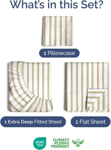 Vista 562 de Extra Deep Twin XL Sheet Set - 3 Piece College Dorm Room - White 01-Blanco