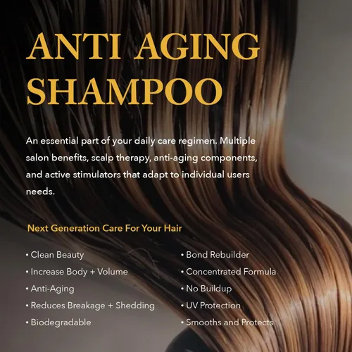 Vista 2 de Ethica Beauty Champú hidratante antienvejecimiento sin sulfato de grado de salón, fórmula hipoalergénica para el crecimiento del cuero cabelludo