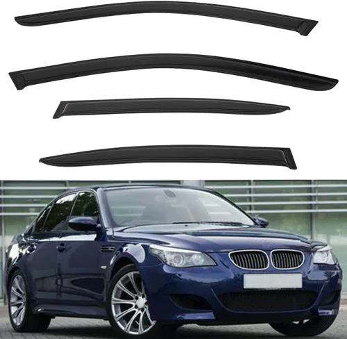 Vista 12 de Paquete de 4 viseras acrílicas adhesivas para ventanas delanteras y traseras, con protección contra humo, sol, lluvia, compatibles con 91-01
