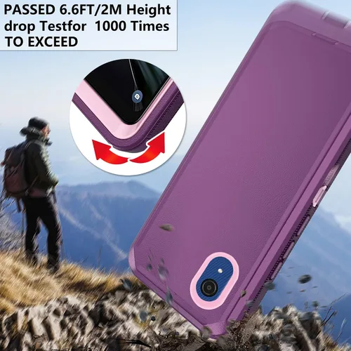 Vista 8 de Asuwish Funda de teléfono para Samsung Galaxy A03 Core Cell Cover híbrida resistente a prueba de golpes, a prueba de caídas, cuerpo completo
