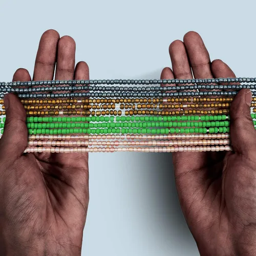 Vista 29 de 4 cuentas de cintura africana hechas a mano de 50 pulgadas para mujer, no elásticas (corbata)