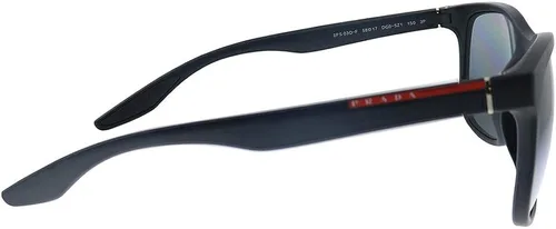 Vista 3 de Prada Linea Rossa PS 03OSF DG05Z1 - Gafas de sol cuadradas de plástico negro lente polarizada gris