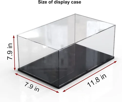 Vista 4 de Vitrina de acrílico transparente para juguetes coleccionables, caja de acrílico para ensamblar, escaparate de protección a prueba de polvo con base