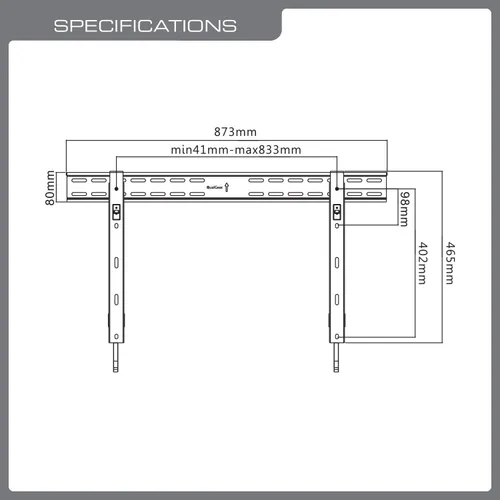 Vista 2 de QualGear QG-TM-002-BLK - Soporte de pared fijo y ultra delgado de 37 a 70 pulgadas, perfil bajo, universal para televisores LED, color negro