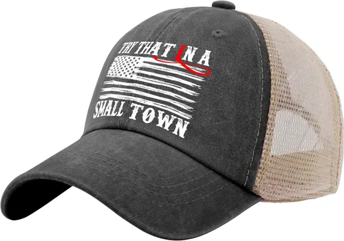 Vista 4 de Hat Try That in Small Towns Trucker Hat Men Funny Mesh Cap for Summer