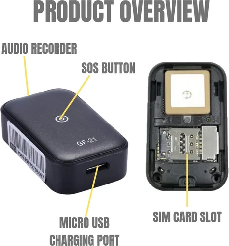 Vista 2 de Rastreador GPS - Mini grabadora activada por voz Grabación de audio en tiempo real WiFi/GSM