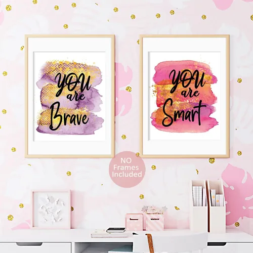 Vista 5 de MTL HOE Impresiones artísticas para habitación de niñas, citas positivas, arte de pared para niños, carteles para dormitorio de niñas adolescentes