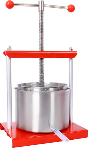 Vista 8 de Prensa manual para vino, máquina de prensa de barriles de acero inoxidable de 1.6 galones para jugo, verduras, vino, aceite de oliva, leche