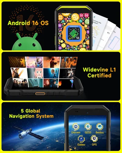 Vista 5 de Ulefone Armor X32 Pro 5G Teléfono resistente, MTK Dimensity 6300, 16+256GB, Android 16, Widevine L1, visión nocturna de 64MP/25MP, linterna Negro