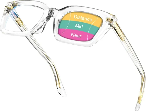 Vista 10 de VISOONE Progressive Multifocal Reading Glasses Spring Hinge Blue Light Blocking for Women and Men readers YALE Negro