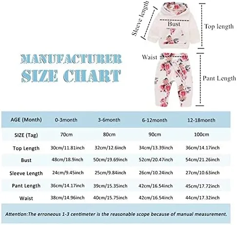 Vista 7 de CETEPY Ropa de bebé niña, sudadera con capucha de manga larga para bebé, pantalones + diademas, talla 0-24 meses