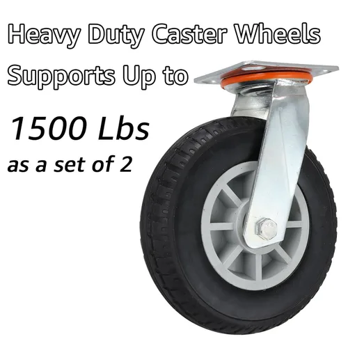 Vista 5 de WOPPLXY Juego de 2 ruedas giratorias de 8 pulgadas, ruedas giratorias de 360 grados, ruedas giratorias para muebles de carrito y banco de trabajo