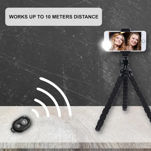 Vista 7 de eCostConnection Botones de obturador de control remoto inalámbrico para teléfonos inteligentes iPhone y Android, 1, negro, redondo con paño