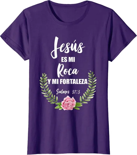Vista 40 de Jesus ES Mi Roca - Camiseta con versículo bíblico cristiano español Salmos Asphalt Grey