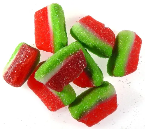 Vista 2 de Gummi Watermelon Slice - Sour Watermelon Slice Gummi - Sandía Slice Gummy 1 libra (16 onzas) por CandyKorner