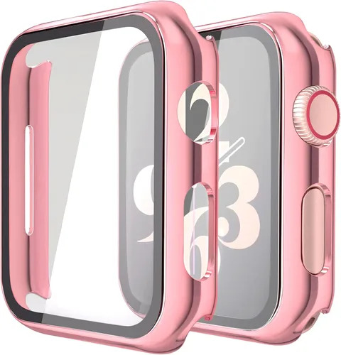 Vista 15 de Misxi Juego de 2 Fundas de Vidrio Templado Compatibles con Apple Watch Series 3 y Series 2 de 1.496 Pulgadas, Protector de Pantalla de Policarbonato