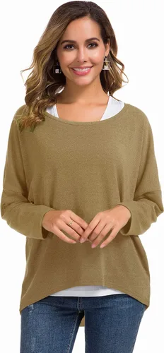Vista 2 de UGET - Blusa informal para mujer, muy holgada, con mangas de murciélago