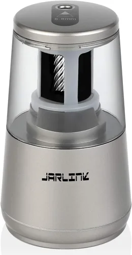 Vista 10 de Jarlink - Sacapuntas eléctrico con hoja de alta resistencia para afilar rápidamente y parada automática para lápices número 2 y de colores (6-8 mm)