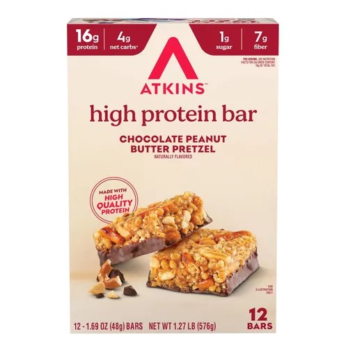Vista 11 de Atkins Barrita de yogur griego de arándanos y fresas con alto contenido de proteínas, alta fibra, apta para dieta cetogénica, 12