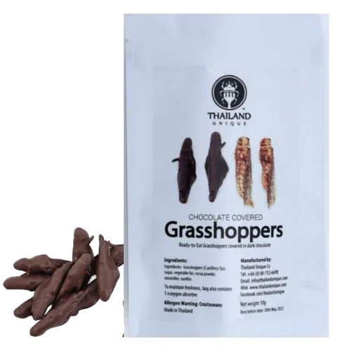 Vista 10 de Thailand Unique Grillos sazonados para barbacoa – Bolsa de 0.53 oz de insectos comestibles deshidratados para humanos, insectos nutritivos