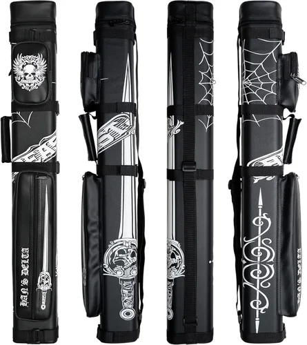 Vista 2 de HAN'S DELTA 3B6S - Estuche rígido para taco de billar de 3 x 6 pulgadas, estuche de transporte para palos de billar, 3 extremos y 6 ejes