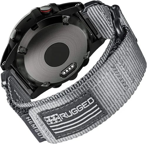 Vista 11 de Compatible con la Correa de Reloj Garmin, Correa Deportiva de Nylon Super Resistente con Diseño de Bucle Tejido, Banda de Reemplazo Dura