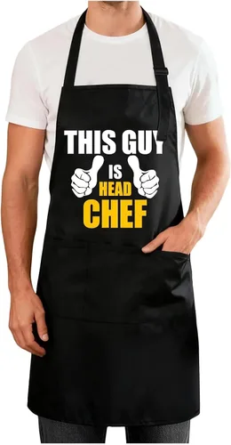 Vista 24 de Delantales divertidos para hombres y mujeres, perfectos para cocina, barbacoa, hornear, esposa, marido, regalo de cumpleaños para papá