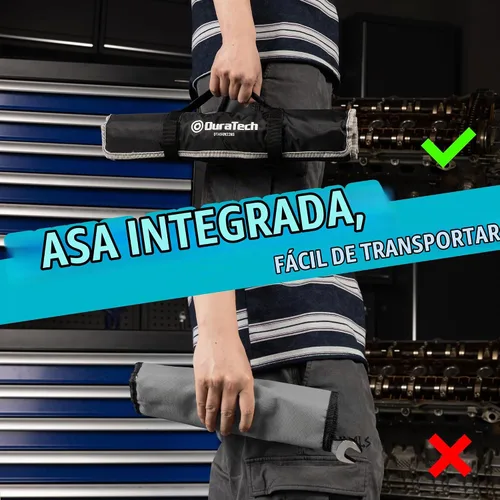 Vista 7 de DURATECH Juego de llaves de trinquete antideslizantes, 22 piezas, métricas