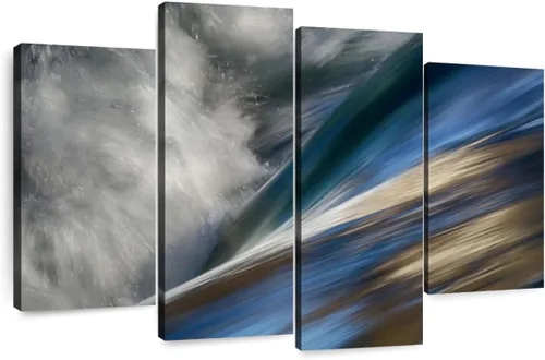 Vista 16 de Elefante Stock - Arte de pared Slocan Lake II - Lienzo horizontal de varios paneles - Decoración de pared de sala de estar de 4 piezas - Arte