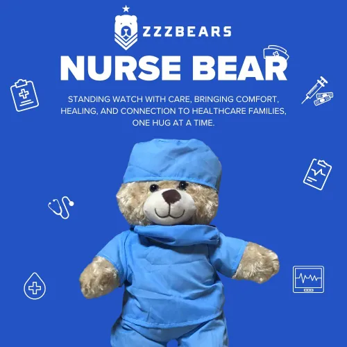 Vista 2 de ZZZ Bears, regalo para niños y adultos en el hospital, estudiantes de enfermería y héroes de la salud, oso para recuperación de cirugía