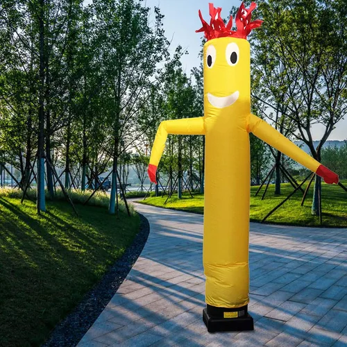 Vista 3 de LOYALHEARTDY Muñeca de baile inflable, 10 pies 3M tubo hombre viento cielo ondulado bailarín inflable publicidad marioneta de aire sin soplador