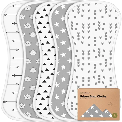 Vista 26 de Paños orgánicos para eructos para bebés niños y niñas, paquete de 5 paños de algodón súper absorbentes para bebés, trapos suaves y afelpados