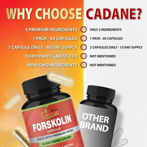 Vista 7 de Forskolina Suplementos Cápsulas con cúrcuma curcumina, Arjuna, Garcinia Cambogia, Té Verde - 60 Cápsulas