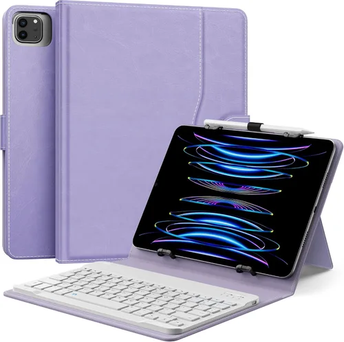 Vista 8 de MoKo Funda universal para tablet con teclado QWERTY para tablet de 9", 9.7", 10.1", 10.2", 10.4", 10.5", 10.9", con teclado Bluetooth inalámbrico