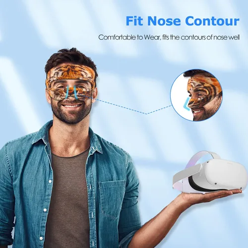 Vista 3 de VR Sweat Band for Oculus Quest 2 Sweat Guard Breathable Adjustable VR Eye Mask Face Cover for Wearable Tech Virtual Reality Gear Oculus Quest 2