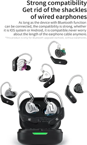 Vista 8 de KZ AZ09 Bluetooth 5.4 módulo inalámbrico impermeable gancho para la oreja batería extra larga duración Bluetooth Cable para KZ