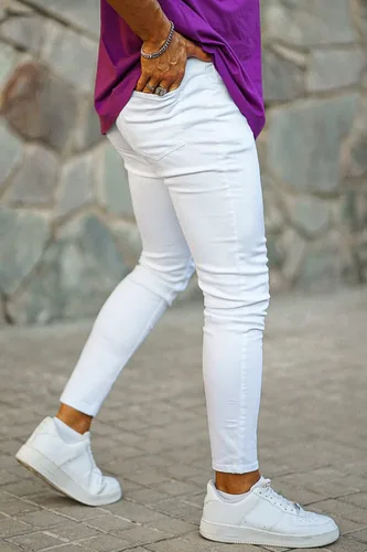 Vista 6 de GINGTTO - Jeans rasgados, elásticos y ajustados para hombre