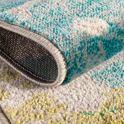 Vista 7 de Unique Loom Azalea Collection - Alfombra de área - Encore (Runner 2' 0" x 6' 0", azul/marfil)