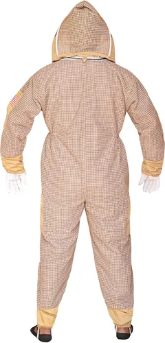 Vista 4 de Traje de abeja de 3 capas con velo de esgrima un par de guantes a prueba de picaduras traje de apicultura ventilado