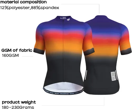 Vista 3 de Lo.gas Maillot de ciclismo para hombre, manga cortalarga, camisas de ciclismo con cremallera completa con bolsillos, ropa de bicicleta de carretera