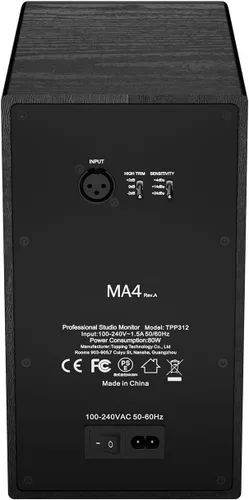 Vista 6 de TOPPING Monitor de estudio activo MA4, altavoz de campo cercano alimentado Negro