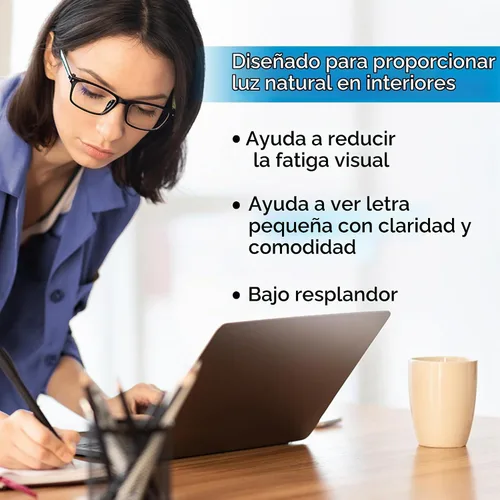 Vista 6 de OttLite EasyView CFL - Lámpara de pie con lupa, 18 W, color gris paloma