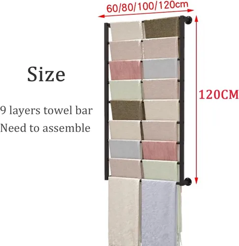 Vista 7 de Slide Out Pants Rack Closet Hanger Bar Pull Trousers Tie Belts Scarf Racks Top Mounted Wardrobe Clothes for Closet Retractable,Wall Scarf, 9-Level