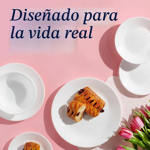Vista 6 de Corelle Vitrelle - Juego de 6 platos para ensalada y aperitivos, vidrio de triple capa y resistente a las astillas, platos redondos ligeros de 6 3/4