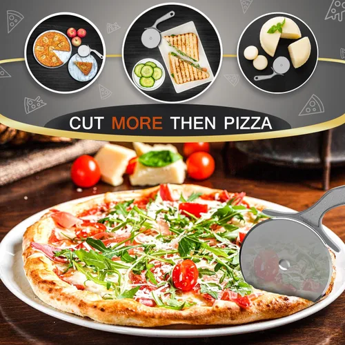 Vista 2 de Better Houseware Rueda profesional para cortar pizza de acero inoxidable, rueda cortadora de pizza de mano, herramientas de pizza de cocina, rueda