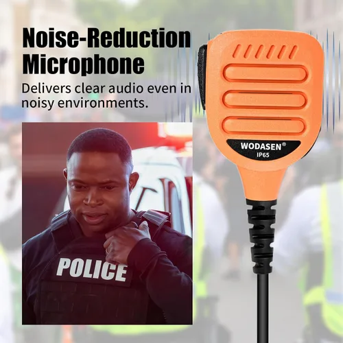 Vista 6 de WODASEN Micrófono de altavoz de radio impermeable Walkie Talkie Micrófono de mano para Retevis Ailunce HD1 HD2 HA1G RT29 RT47 RT47V RT48 RT82 RT83