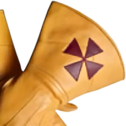 Vista 2 de Bricks Masons Guantes de cuero suave de la Cruz Roja del Caballero Templario Amarillo