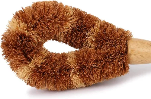 Vista 6 de Ezeso - Juego de 4 cepillos de bambú natural para fregar platos, olla de madera y cepillo para botellas