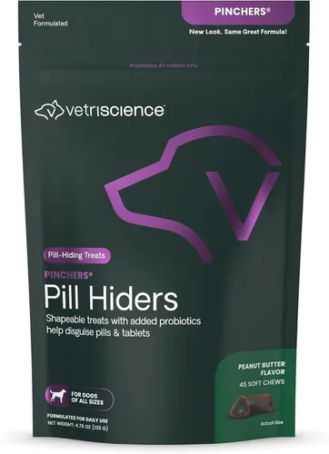 Vista 10 de VetriScience Pinchers extra grandes, píldoras masticables no grasosas con probióticos para perros, píldoras de disfraz, cápsulas y tabletas, salud